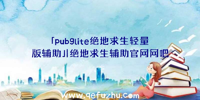 「pubglite绝地求生轻量版辅助」|绝地求生辅助官网网吧